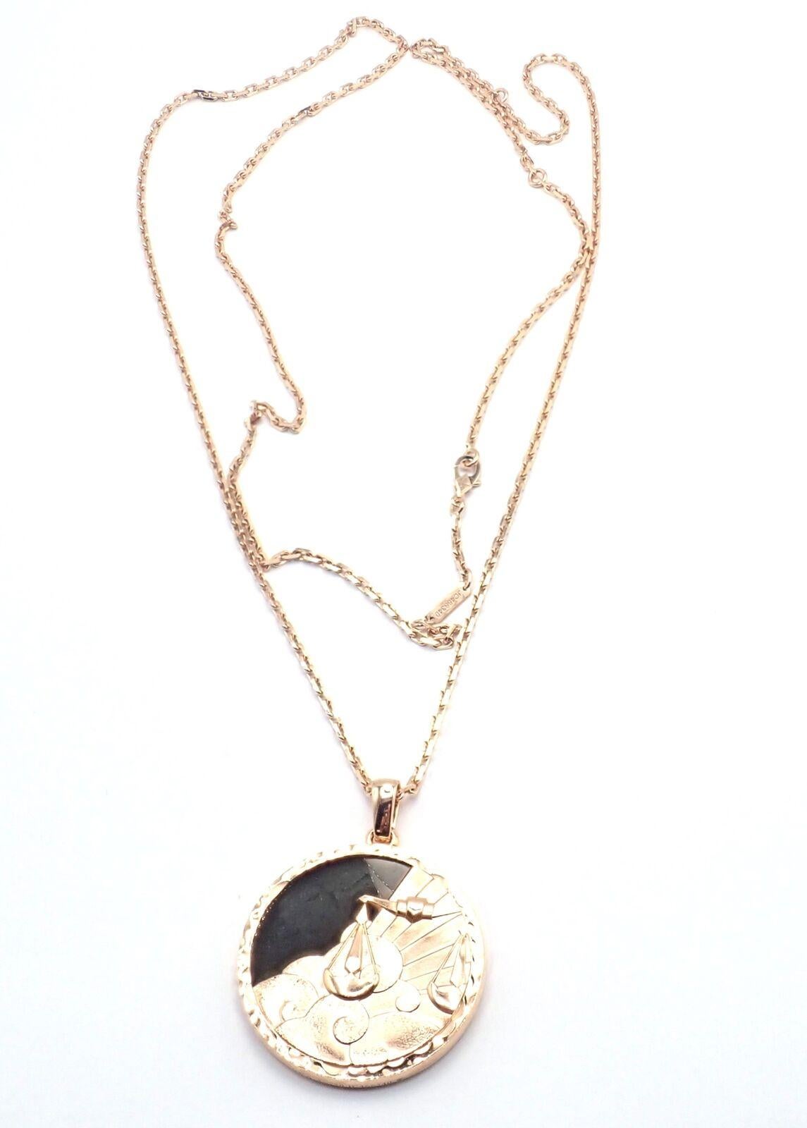 Collana lunga in ossidiana Zodiaque Librae in oro rosa 18k di Van Cleef & Arpels.  
Con 1 pietra di ossidiana, circa 34 mm
Dettagli: 
Lunghezza della catena: 36
