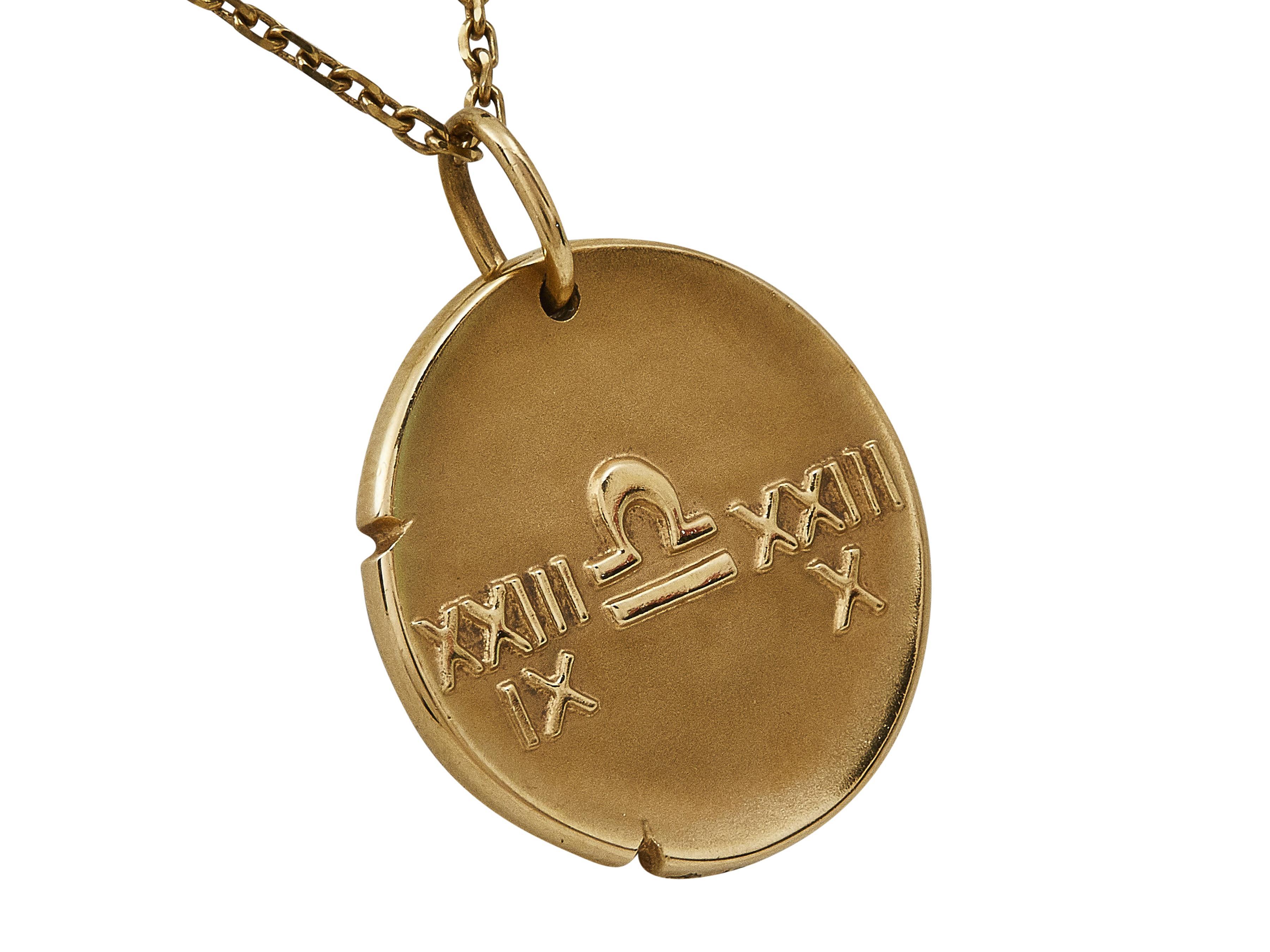 Contemporaneo Van Cleef & Arpels Collana con ciondolo Zodiaque Libra in oro giallo 18 carati in vendita