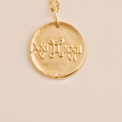 Van Cleef & Arpels Zodiaque Medal Geminorum Yellow Gold Pendant Necklace