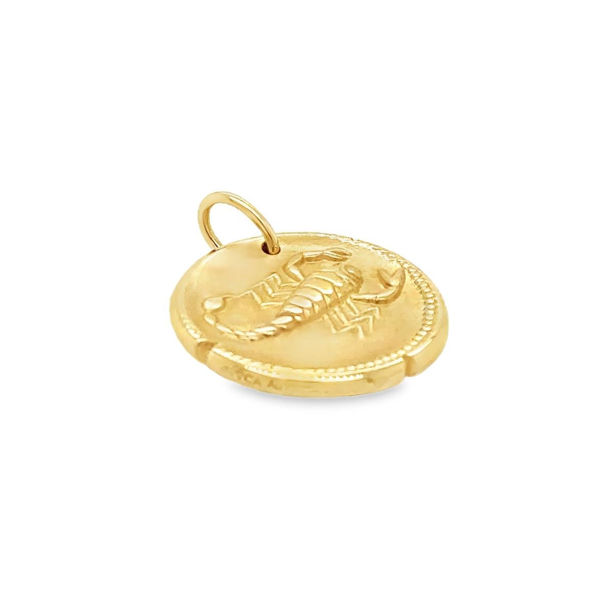 Van Cleef & Arpels Zodiaque Medal Scorpio Pendant 18k Yellow Gold In New Condition In MIAMI, FL