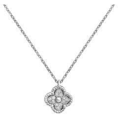 Van Cleef & Arples 18 Karat Gold Diamond Sweet Alhambra Mini Pendant 0.08 Carat