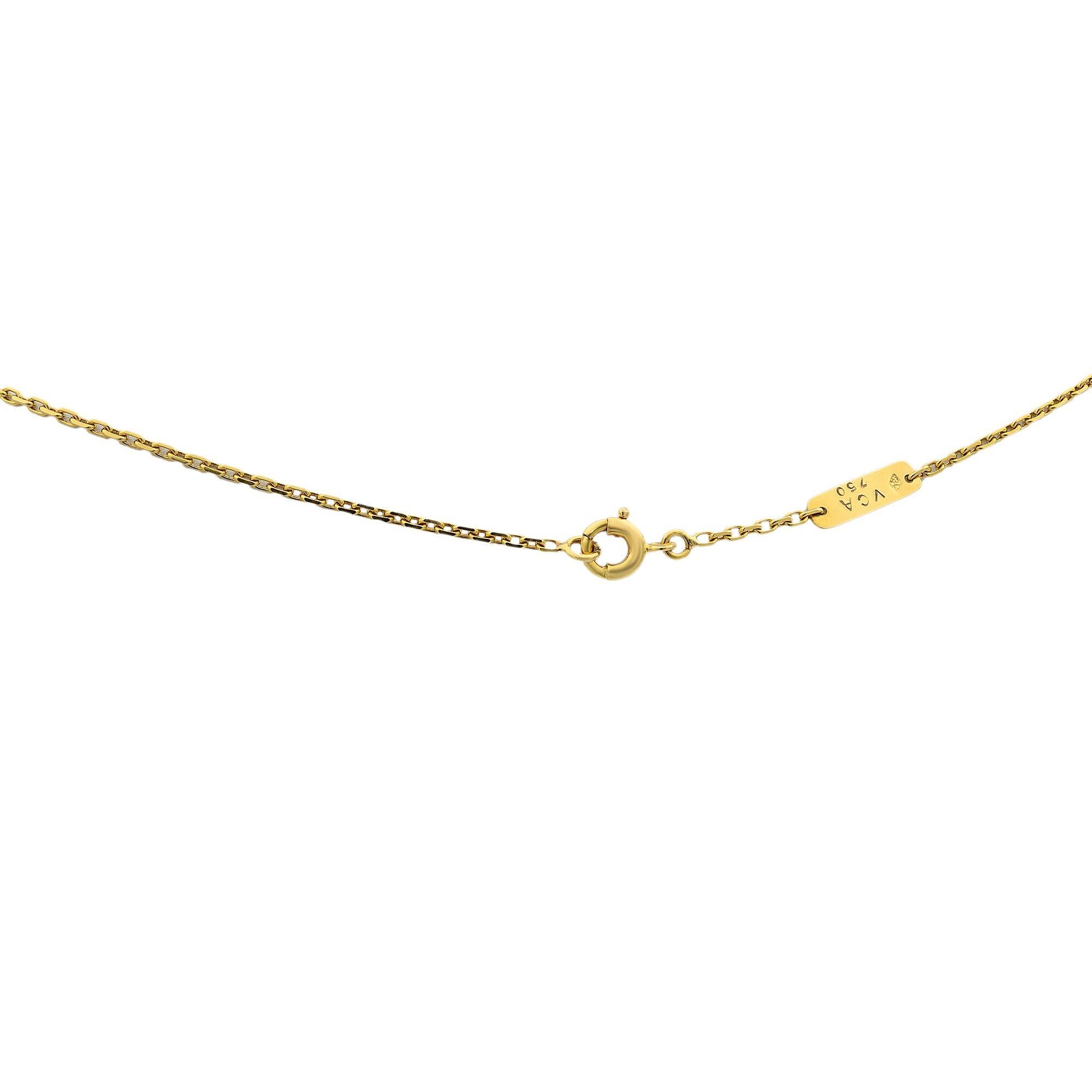 Van Cleef & Arpels 18 Karat Yellow Gold Papillon Onyx and Diamonds Necklace 1