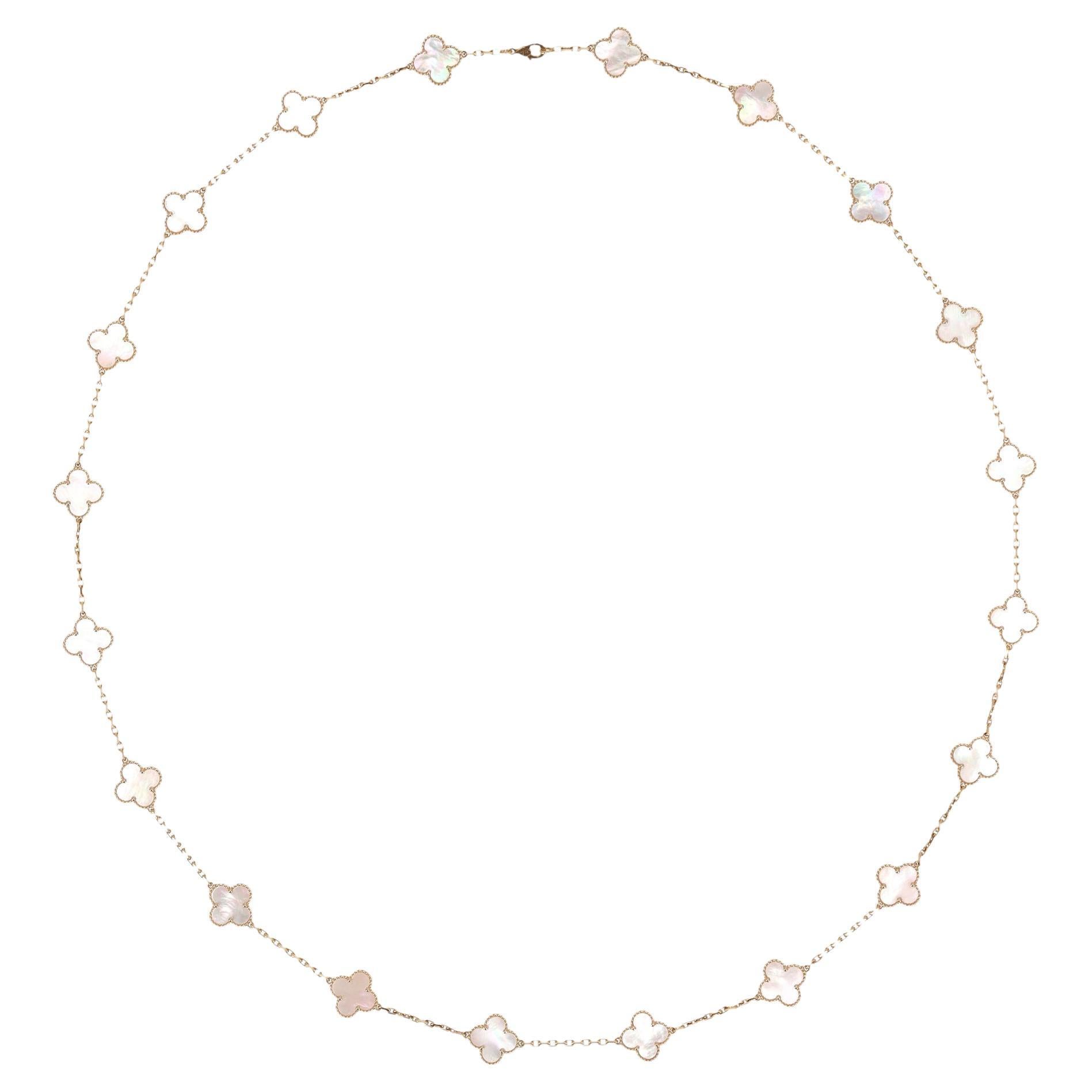 Van Cleef & Arples 20 Motif Vintage Alhambra 18K Gold & Mother Of Pearl