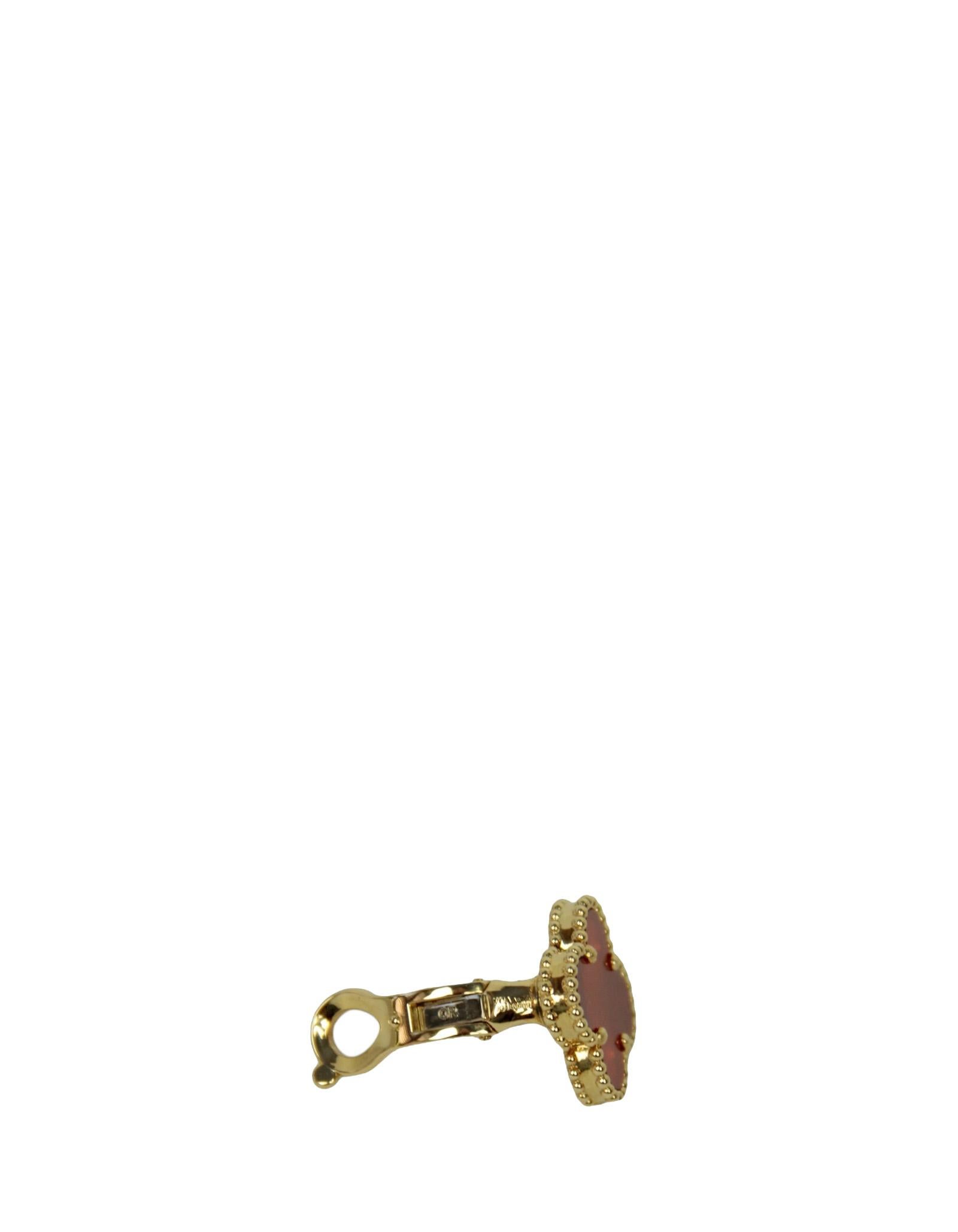 Van Cleef & Arples 2024 18K Gelbgold/Rote Karneol Vintage Alhambra-Ohrringe (Baguetteschliff)