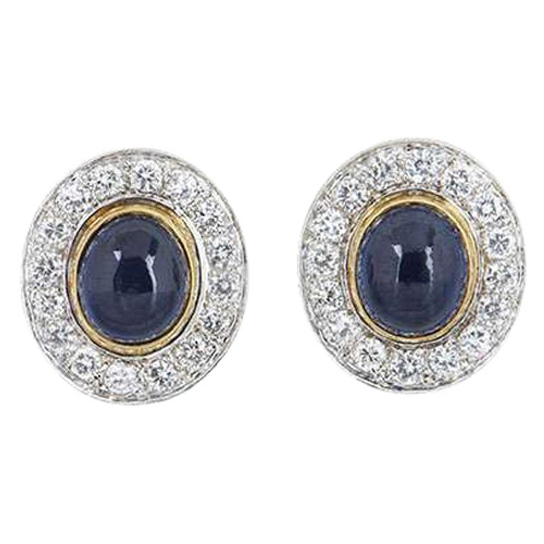 Van Cleef & Arpels Sapphire and Diamond Clip Earrings