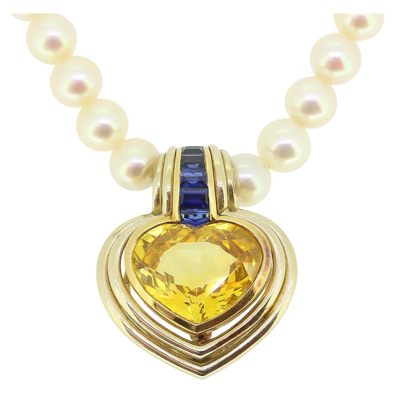 Van Cleef & Arples Sapphire and Pearl Necklace by André Vassort For Sale
