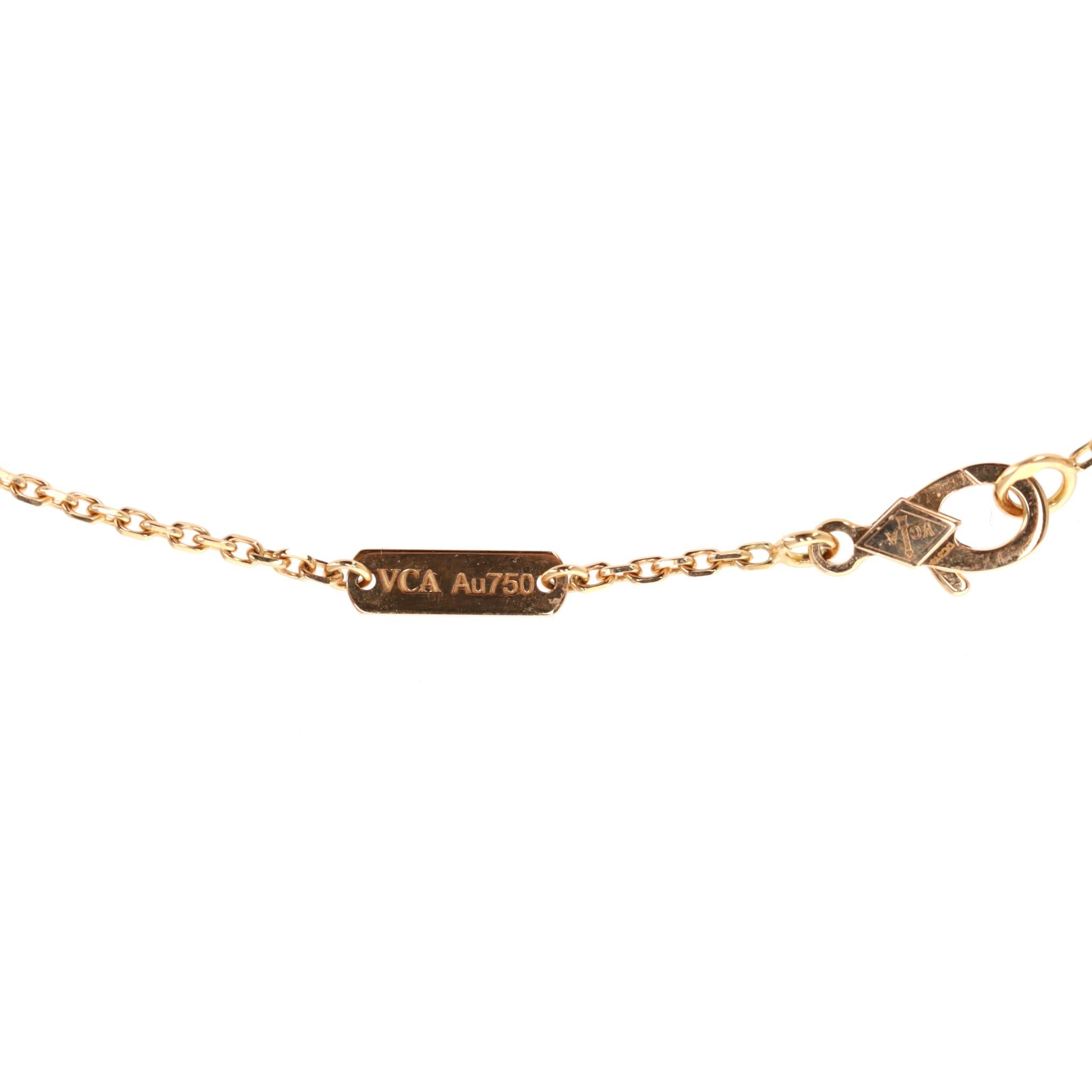 Van Cleef & Arples Vintage Alhambra Achat-Motiv & 18k Gold Anhänger Halskette im Angebot 2