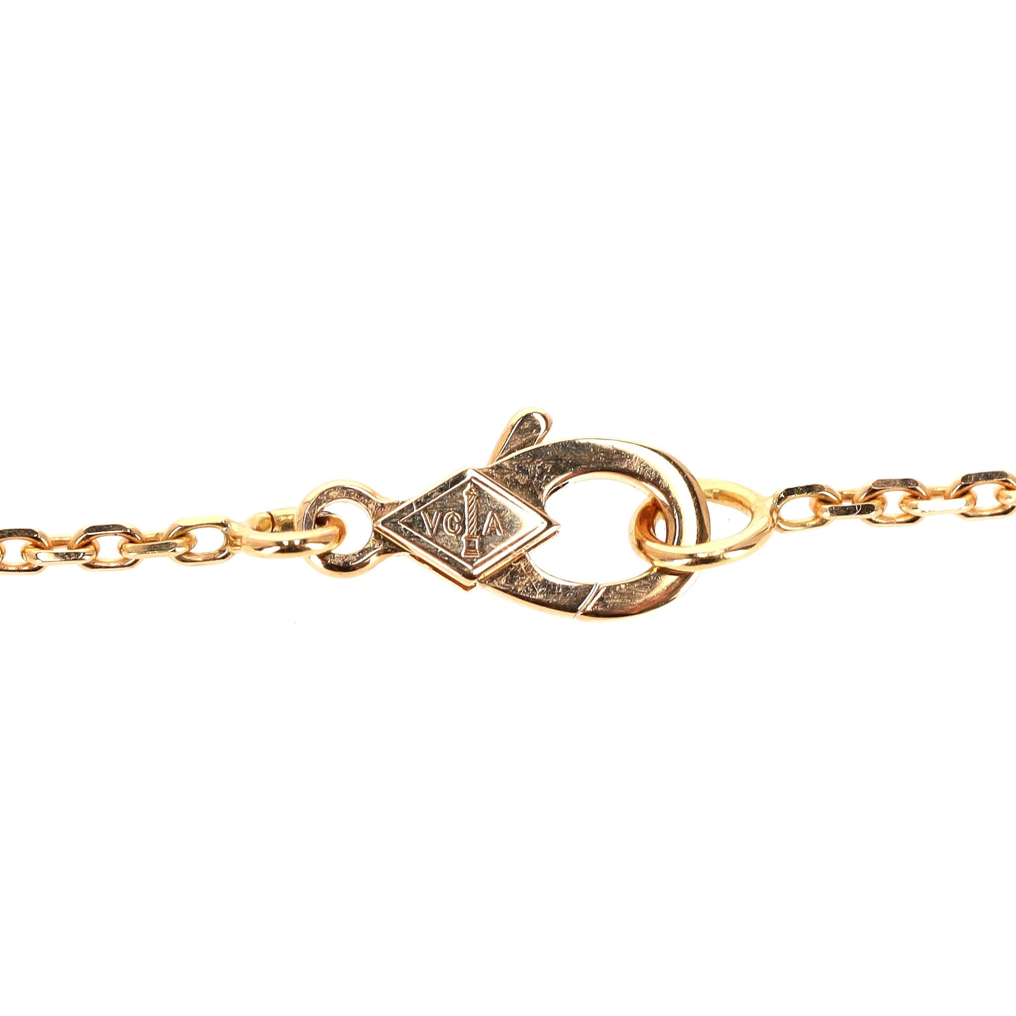 Van Cleef & Arples Vintage Alhambra Achat-Motiv & 18k Gold Anhänger Halskette im Angebot 3