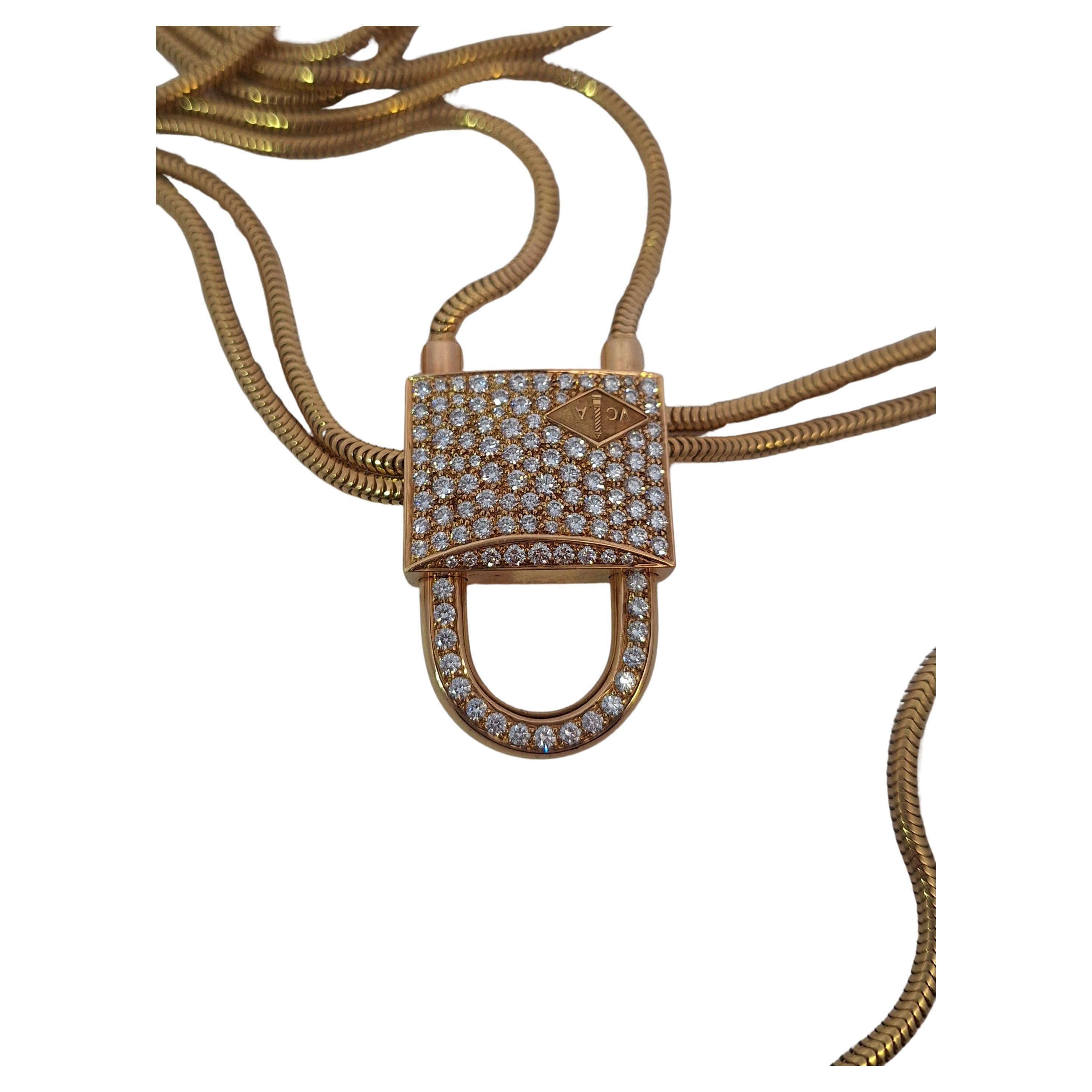 Van Cleef Cadenas Diamond Long Necklace For Sale