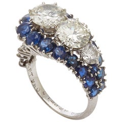 Retro Van Cleef & Arpels Diamond Sapphire Ring