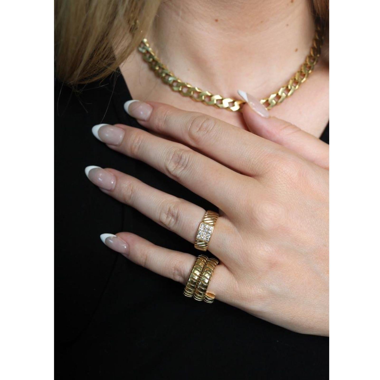 Van Cleef Diamond Square Ring French Vintage 18K Yellow Gold Size 5.75 For Sale 5