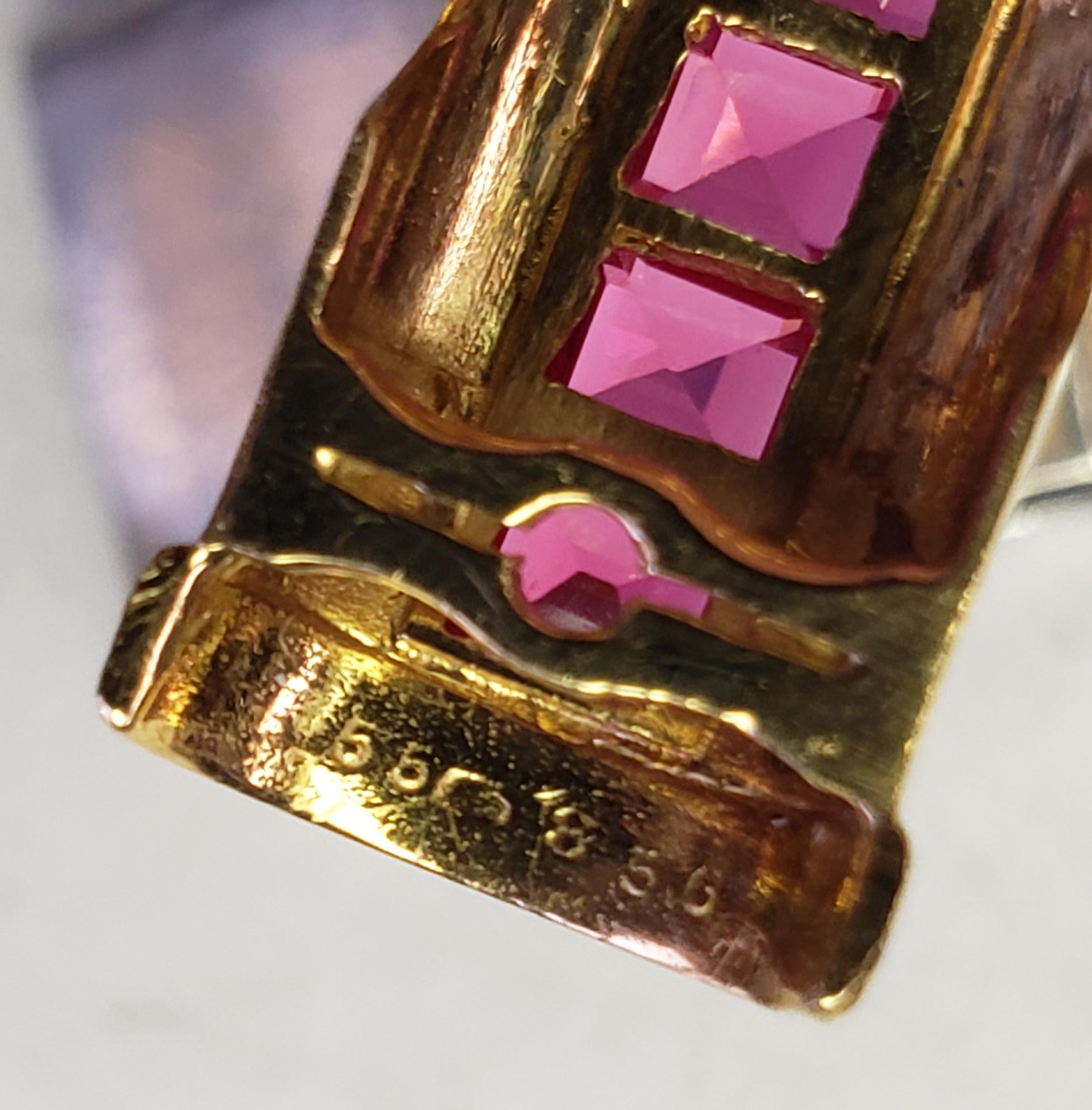 VAN CLEEF EN ARPELS Reloj Pulsera Candado Cadenas - Oro 18K Misterioso Conjunto Rubíes en venta 15