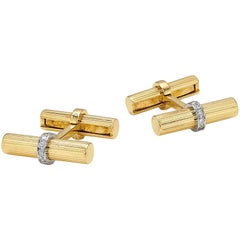 Van Cleef Gold and Diamond Cufflinks