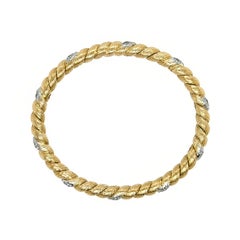 VAN CLEEF LENFANT Twisted Gold Diamond Bracelet