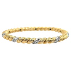 VAN CLEEF LENFANT Twisted Gold Diamond Bracelet
