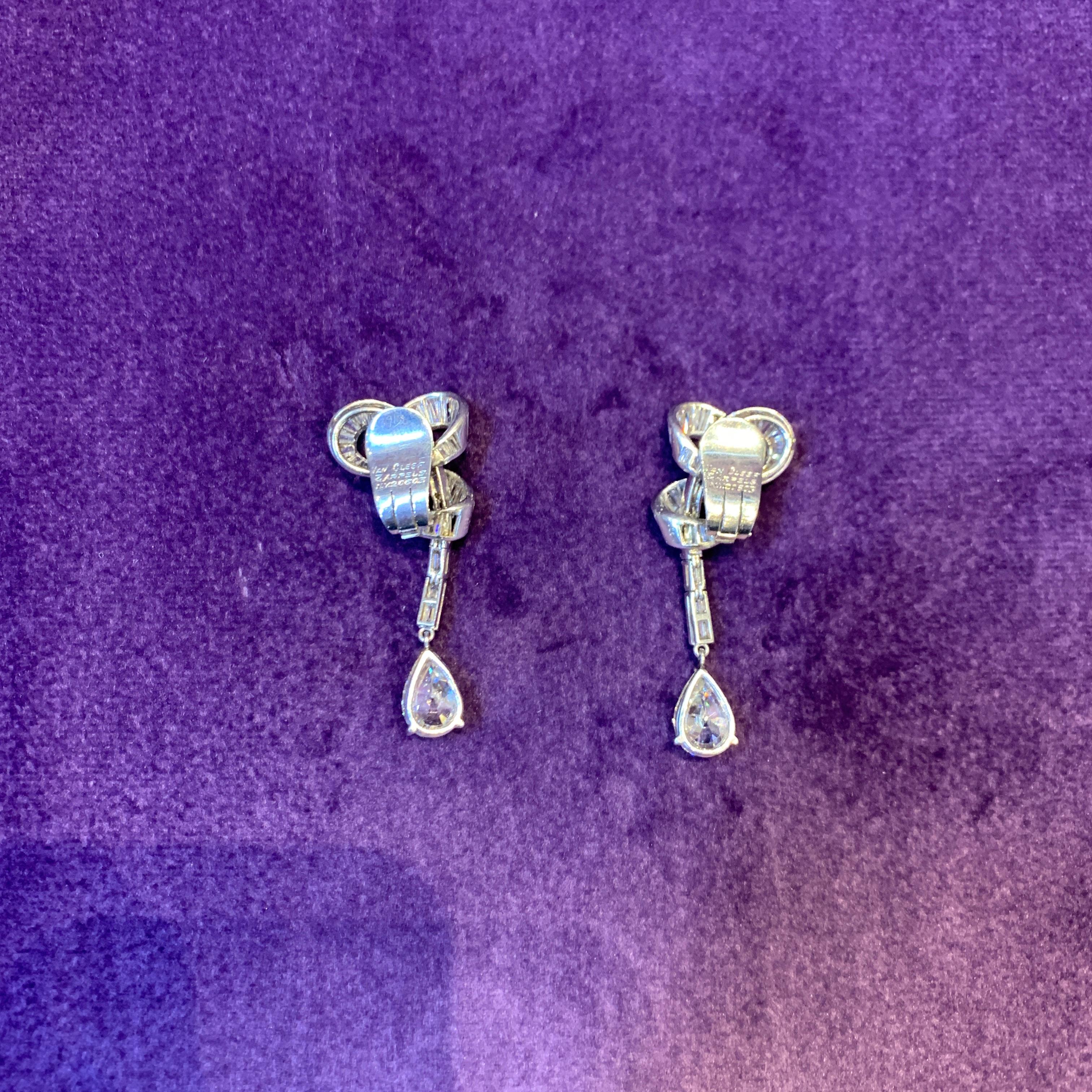 Pear Cut Van Cleef & Arpels Pear Shape Diamond Earrings For Sale