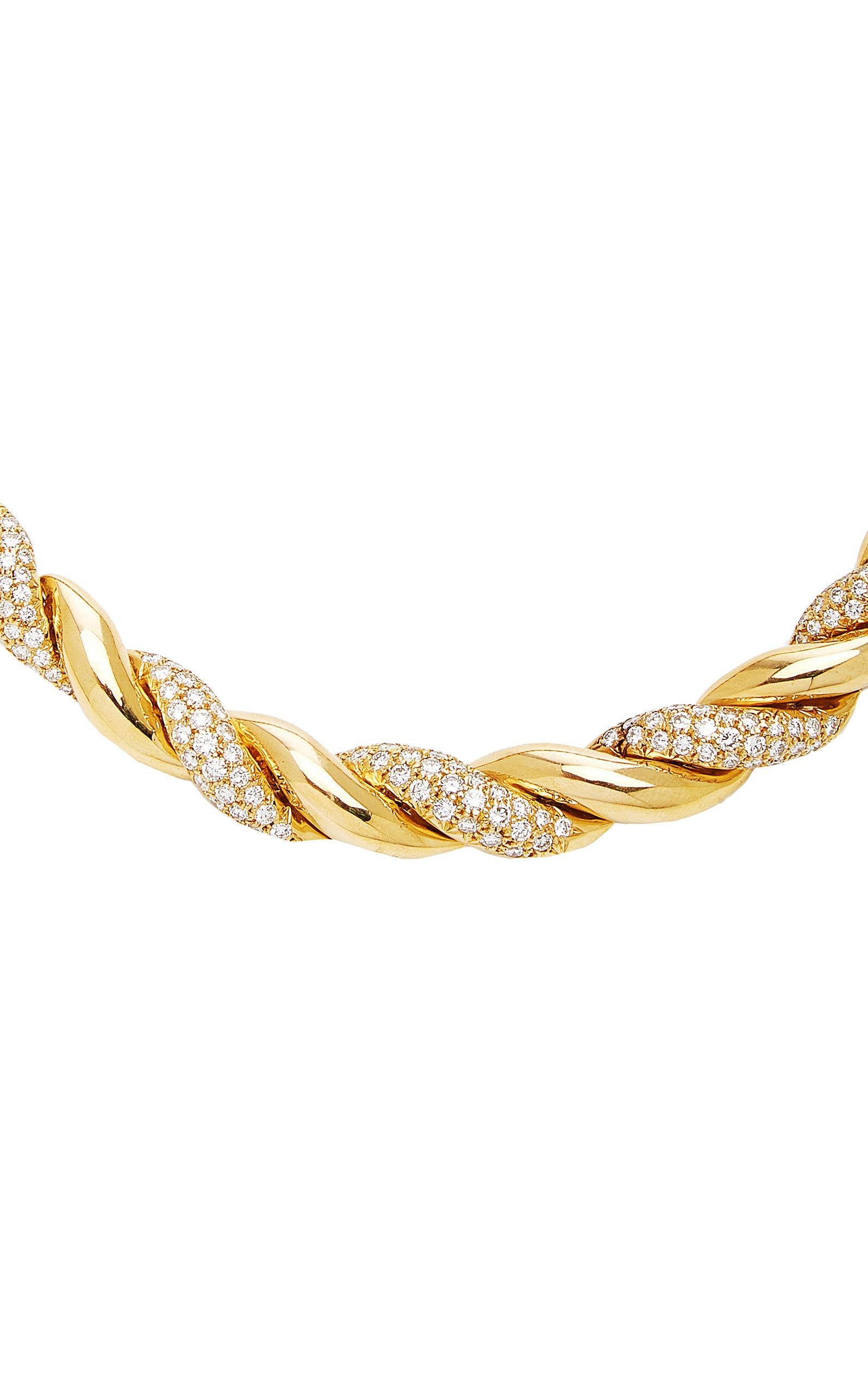 Van Cleef Diamant-Halskette aus Gold mit Seil im Zustand „Hervorragend“ im Angebot in New York, NY