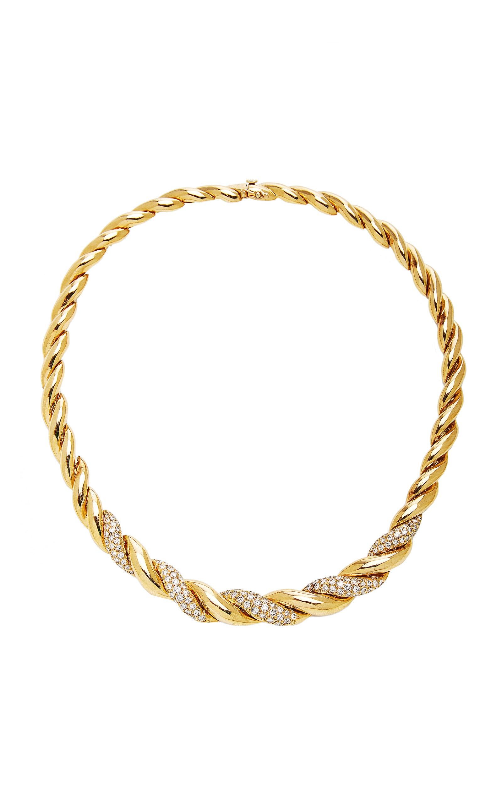 Van Cleef Diamant-Halskette aus Gold mit Seil für Damen oder Herren im Angebot