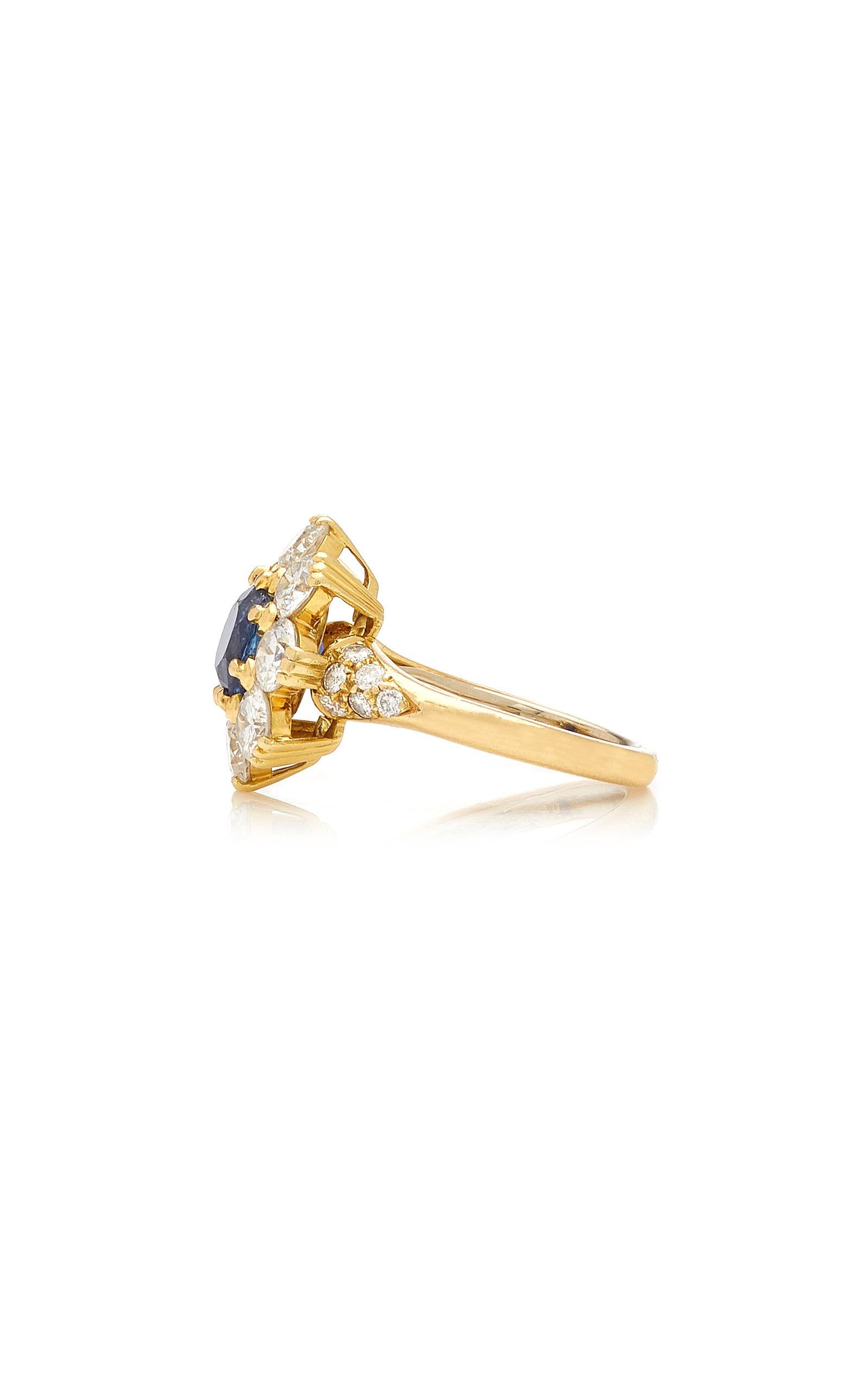 Van Cleef Rosetta Sapphire Diamond Ring In Good Condition In New York, NY