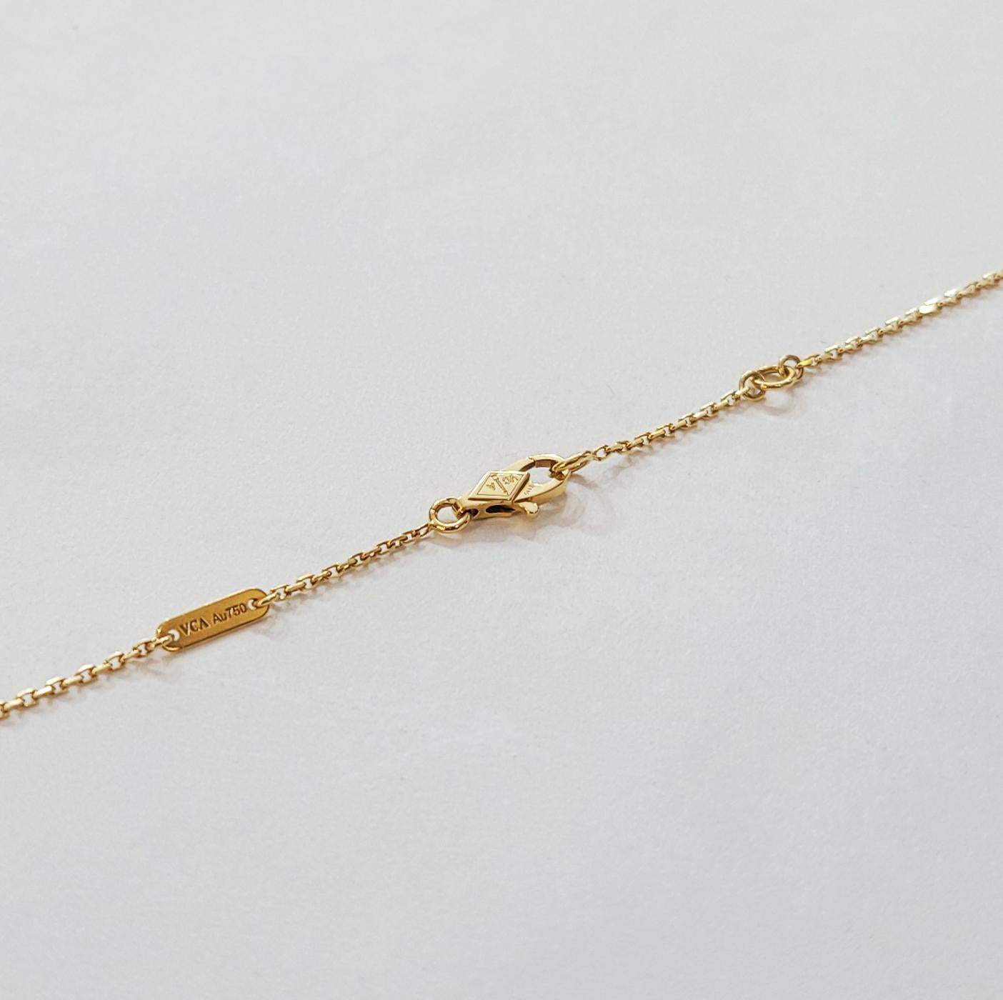 Van Cleef Sweet Alhambra 18K Yellow Gold and MOP Pendant Necklace 1