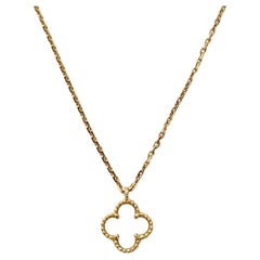 Van Cleef Sweet Alhambra 18K Yellow Gold and MOP Pendant Necklace