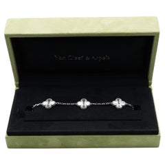 Pulsera Van Cleef Vintage Alhambra, 5 motivos, Oro blanco