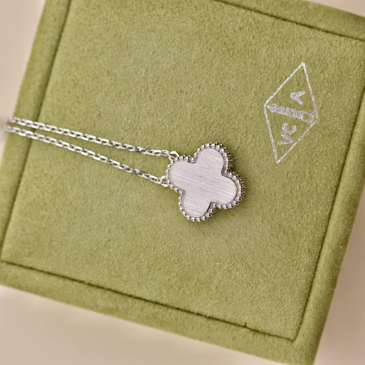 Van Cleef Vintage Alhambra Diamond Celadon Sèvres Porcelain 2022 Holiday Pendant For Sale 1