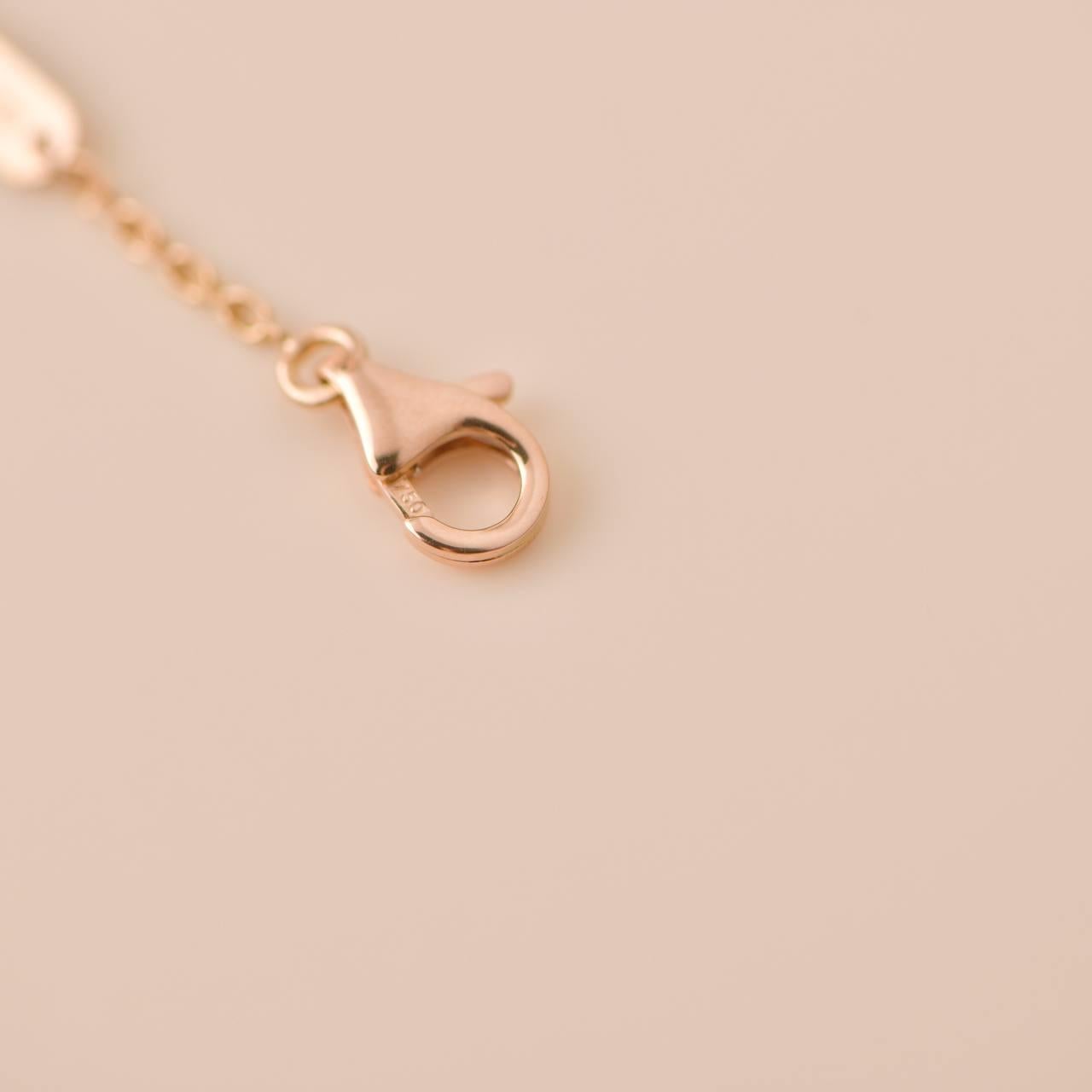 Van Cleef Vintage Alhambra Diamond Pink Sèvres Porcelain 2015 Holiday Pendant 3