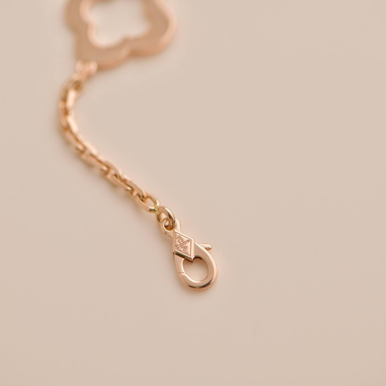 Van Cleef & Arpels Limited Carnelian Rose Gold Lucky Byzantine Alhambra Necklace 3