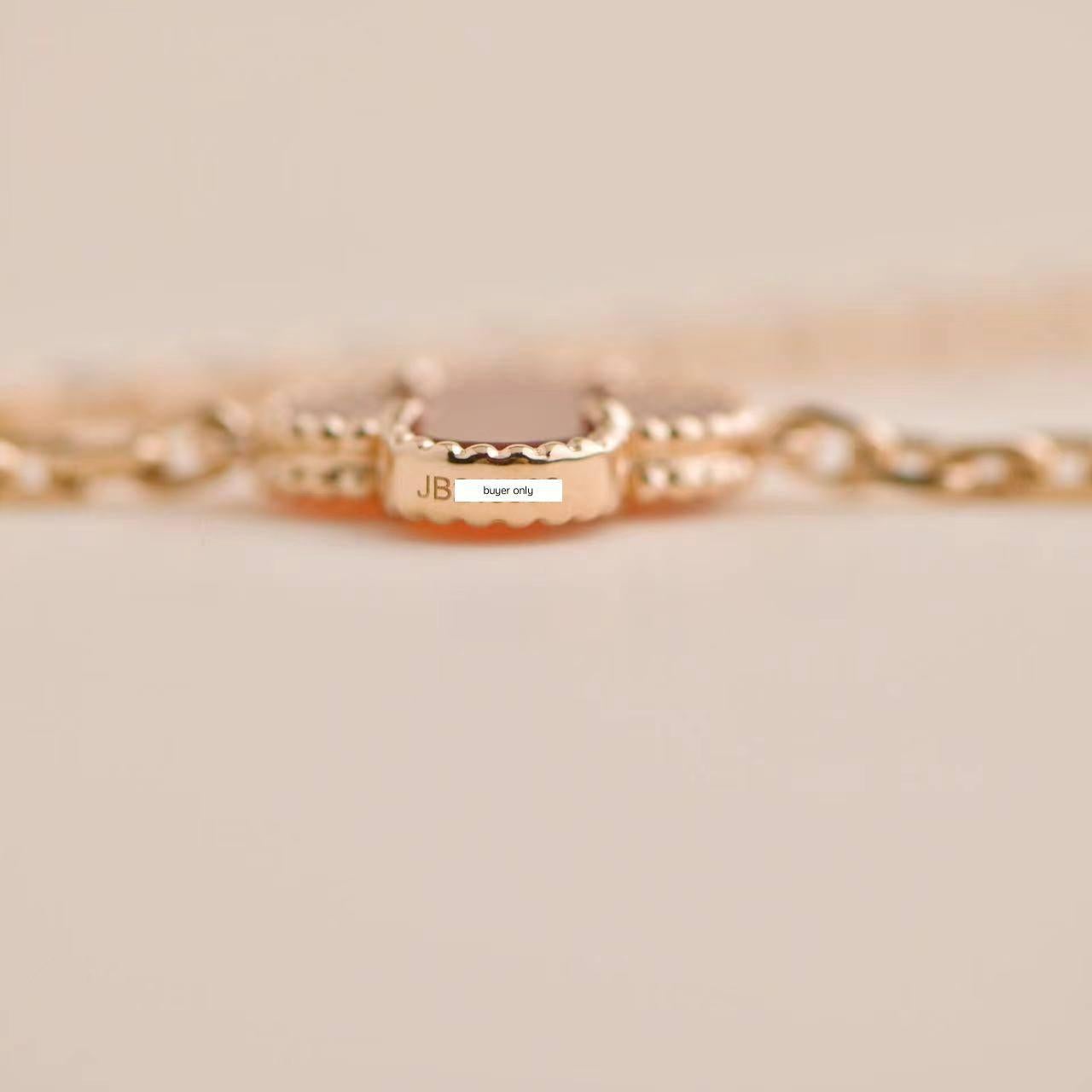 Van Cleef & Arpels Limited Carnelian Rose Gold Lucky Byzantine Alhambra Necklace 5