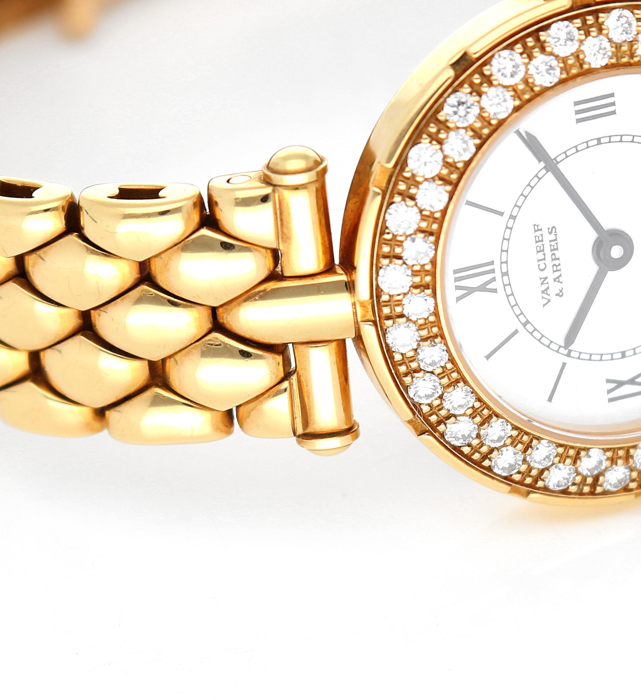 Retro Van Cleef & Arpels Watch with Diamonds in 18 Karat Gold