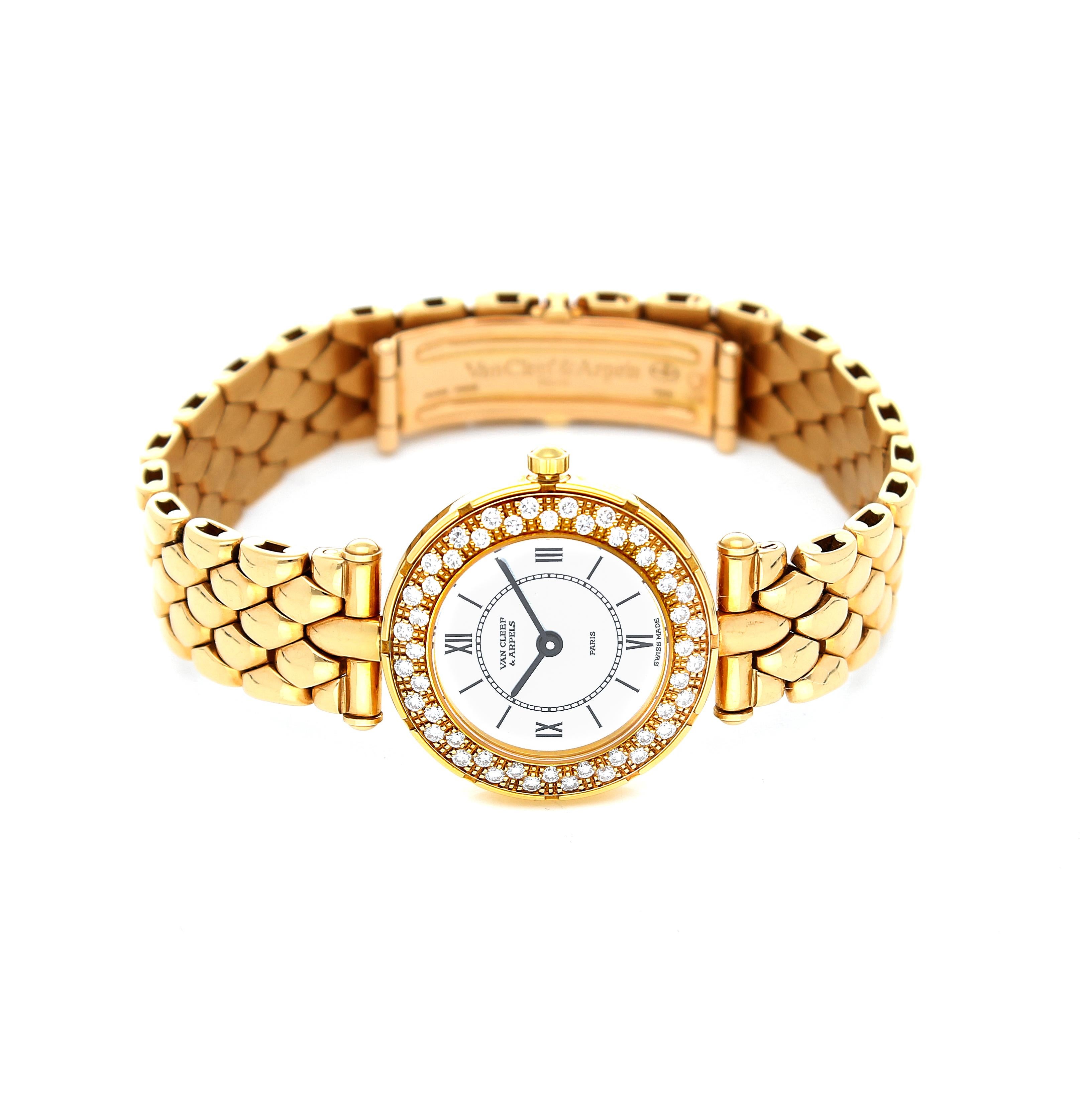 Brilliant Cut Van Cleef & Arpels Watch with Diamonds in 18 Karat Gold