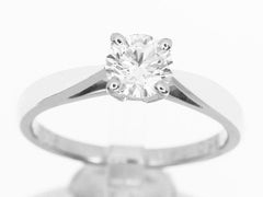 Van Cleef & Arpels 0.50 Carat Diamond Platinum Bonheur Solitaire Ring