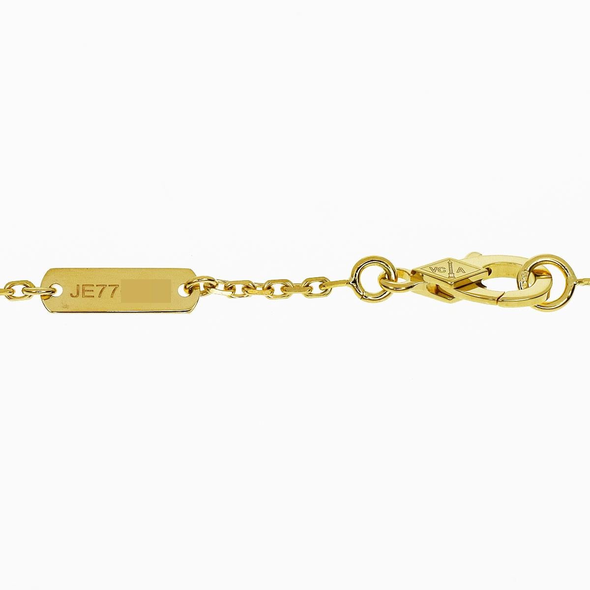 Van Cleef & Arpels 18 Karat Yellow Gold Perlee Diamond Pendant Necklace In Good Condition In Tokyo, JP