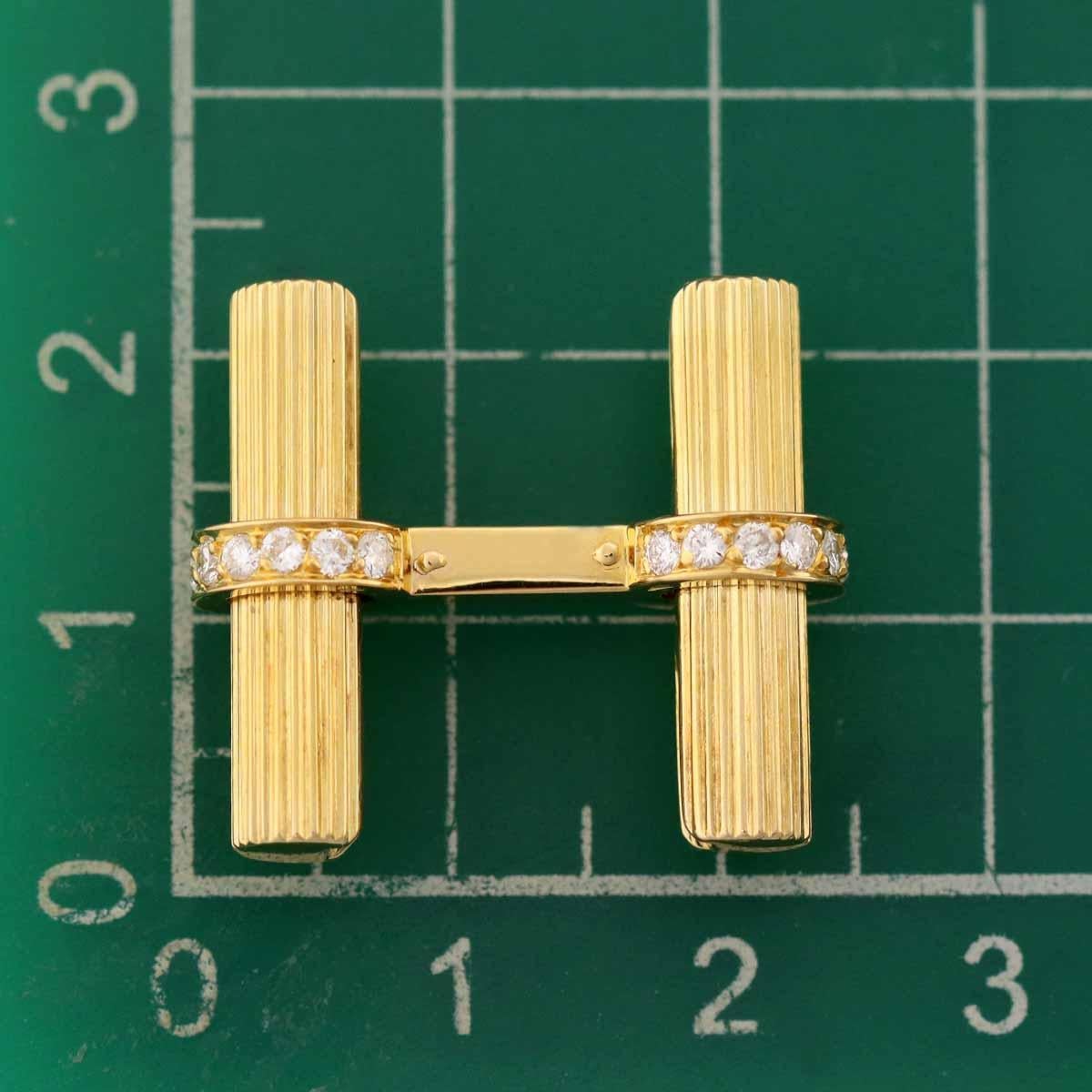 Van Cleef & Arpels Diamonds 18 Karat Yellow Gold Cufflinks 7 Color Set For Sale 2
