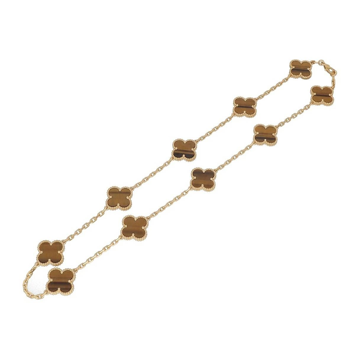 ■ Numéro d'article : TMR2412130007
■Marque : Van Cleef & Arpels
■Prix de référence : 1,650,000 JPY (TTC)
■Nom du produit : Collier Vintage Alhambra, 10 Motifs
■Modèle/Référence No. : VCARD40700
■Material : 10 Œil de tigre, or jaune 18 carats
■Poids