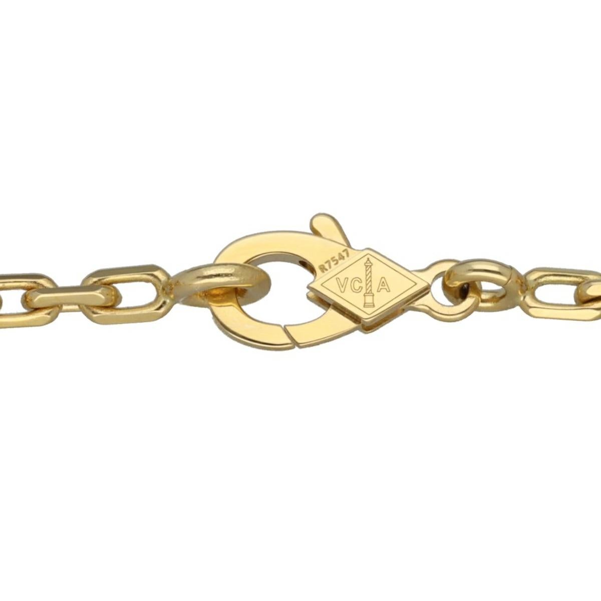 Van Cleef & Arpels Vintage Collier Alhambra 10 motifs Or jaune 18K Oeil de Tigre en vente 1