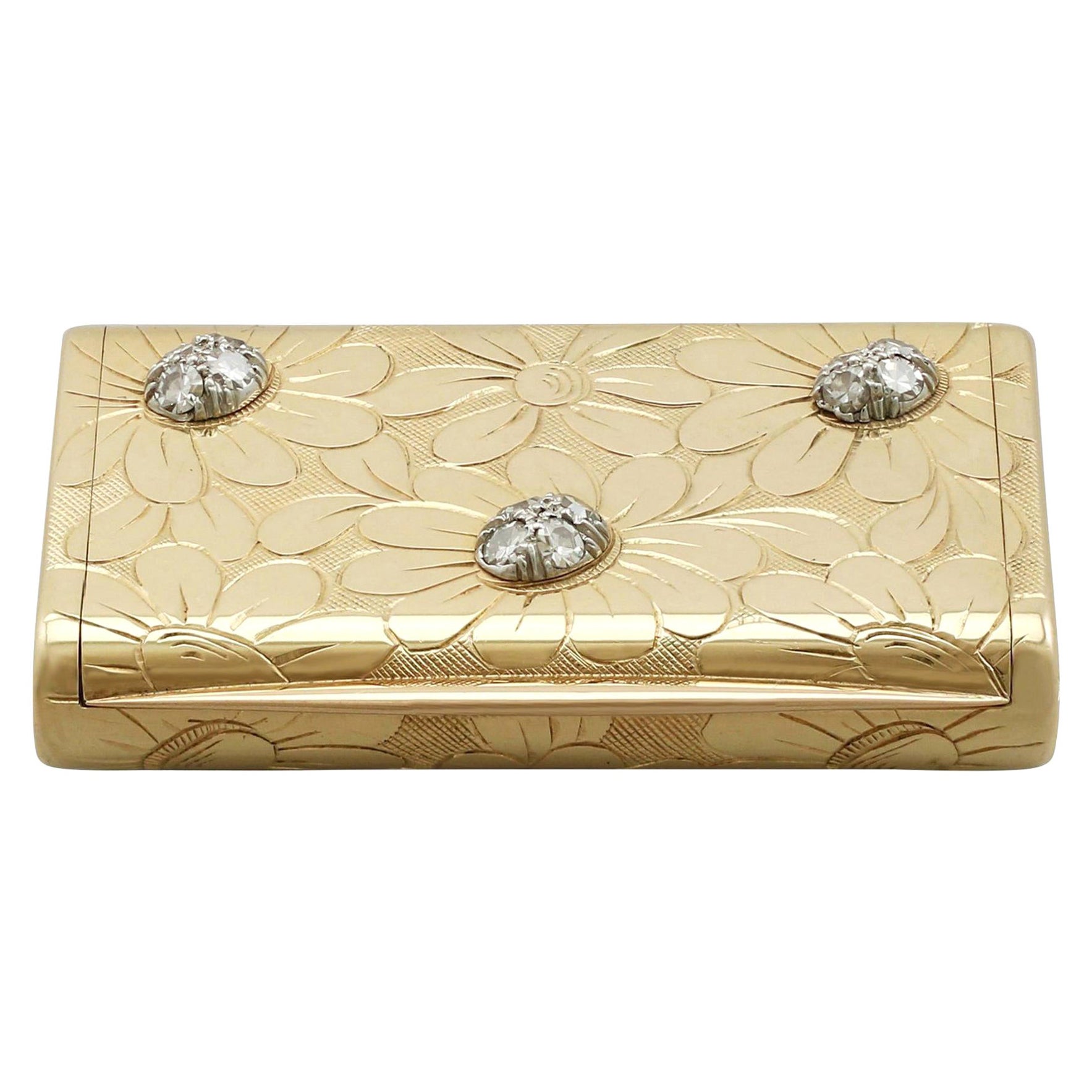 Van Cleefe 
Arpels 1950s French Yellow Gold and Diamond Box