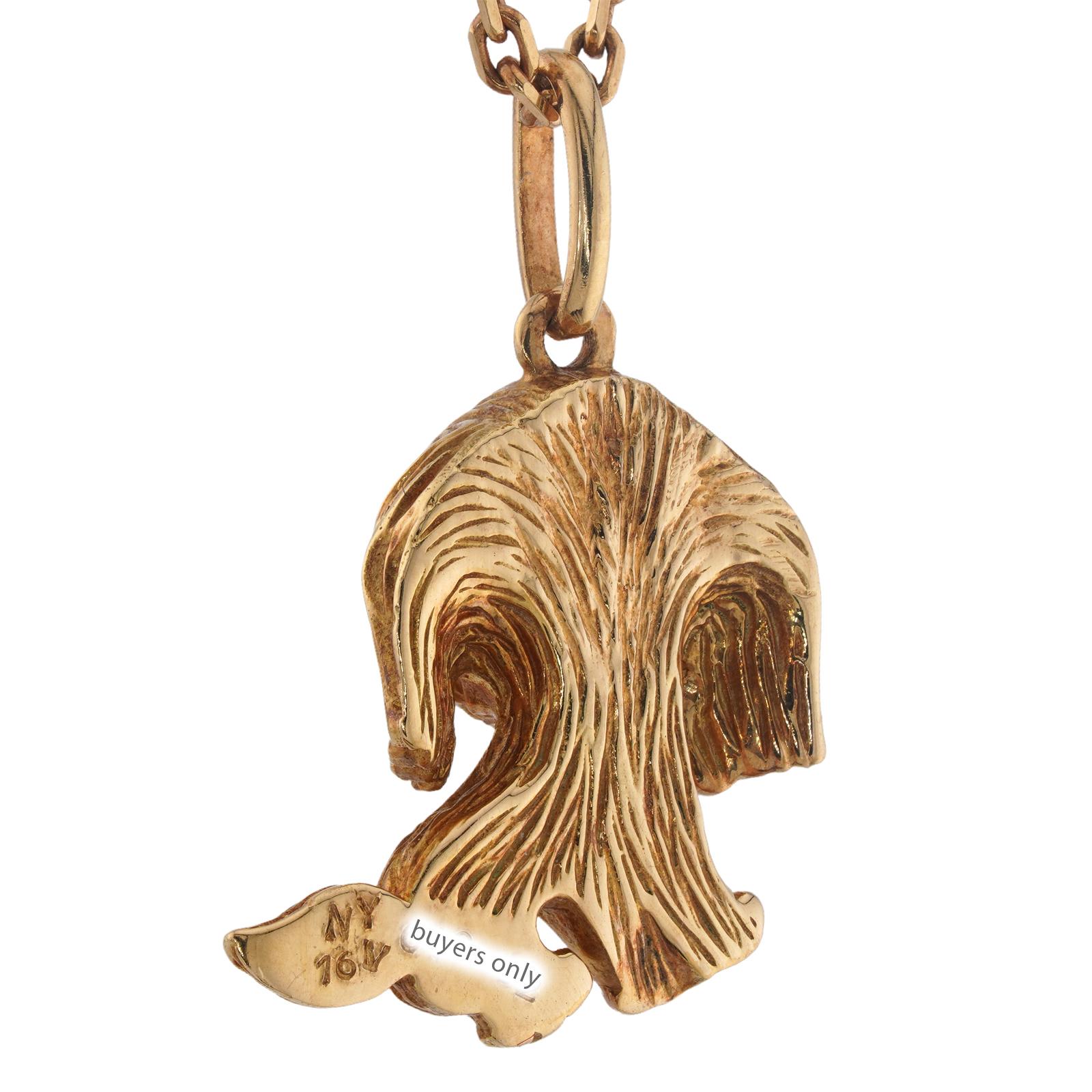 VAN CLEF & ARPELS Collana con ciondolo a forma di cane in oro giallo e smalto color rubino 3