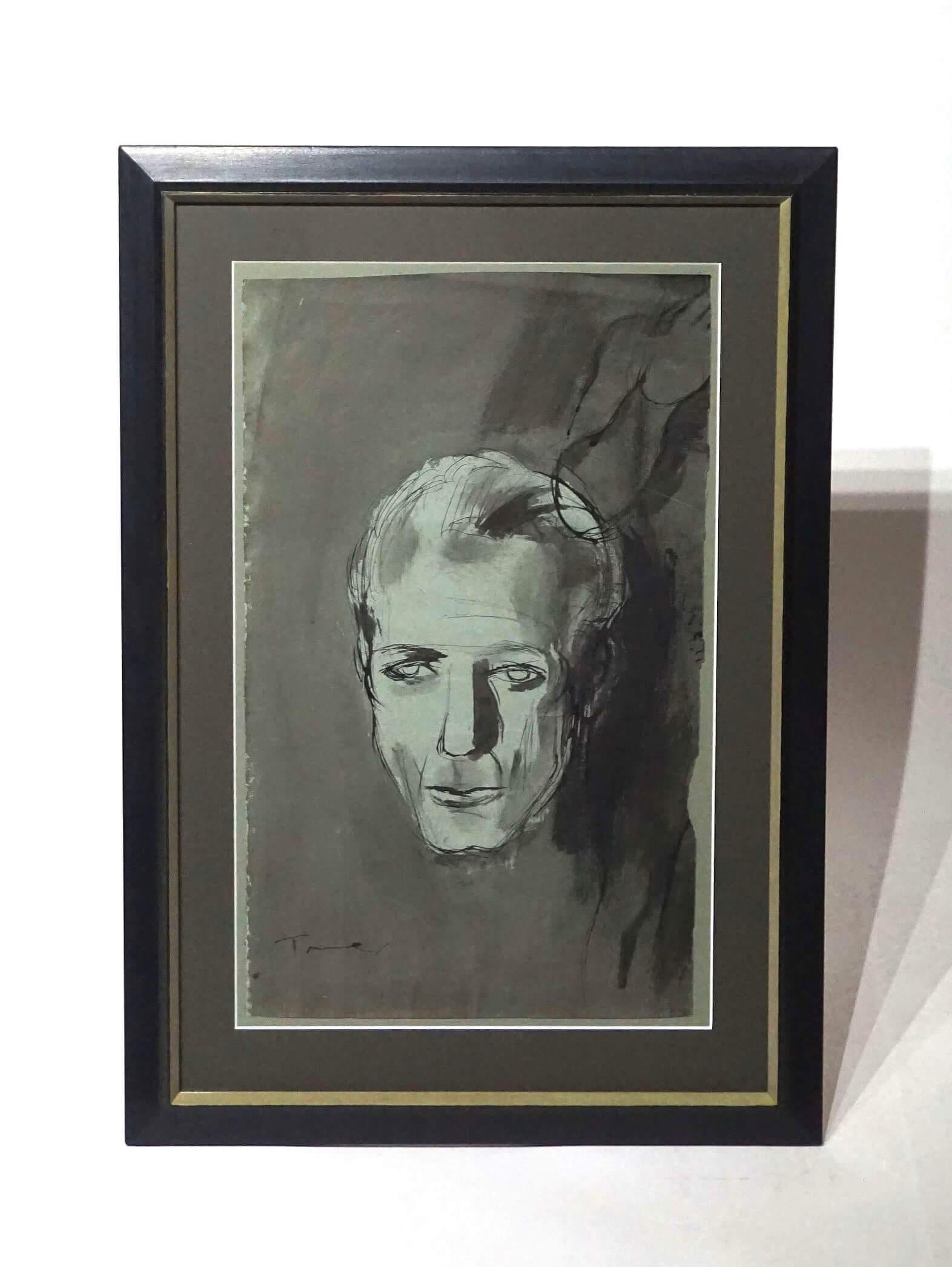 Van Day Truex Ink Wash and Watercolor Self-Portrait, circa 1945 im Angebot 3