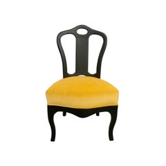 Van Day Truex "Pull Up Chair" with Yellow Velvet Upholstery 1978