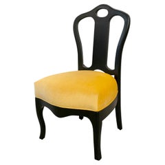 Van Day Truex "Pull Up Chair" with Yellow Velvet Upholstery 1978