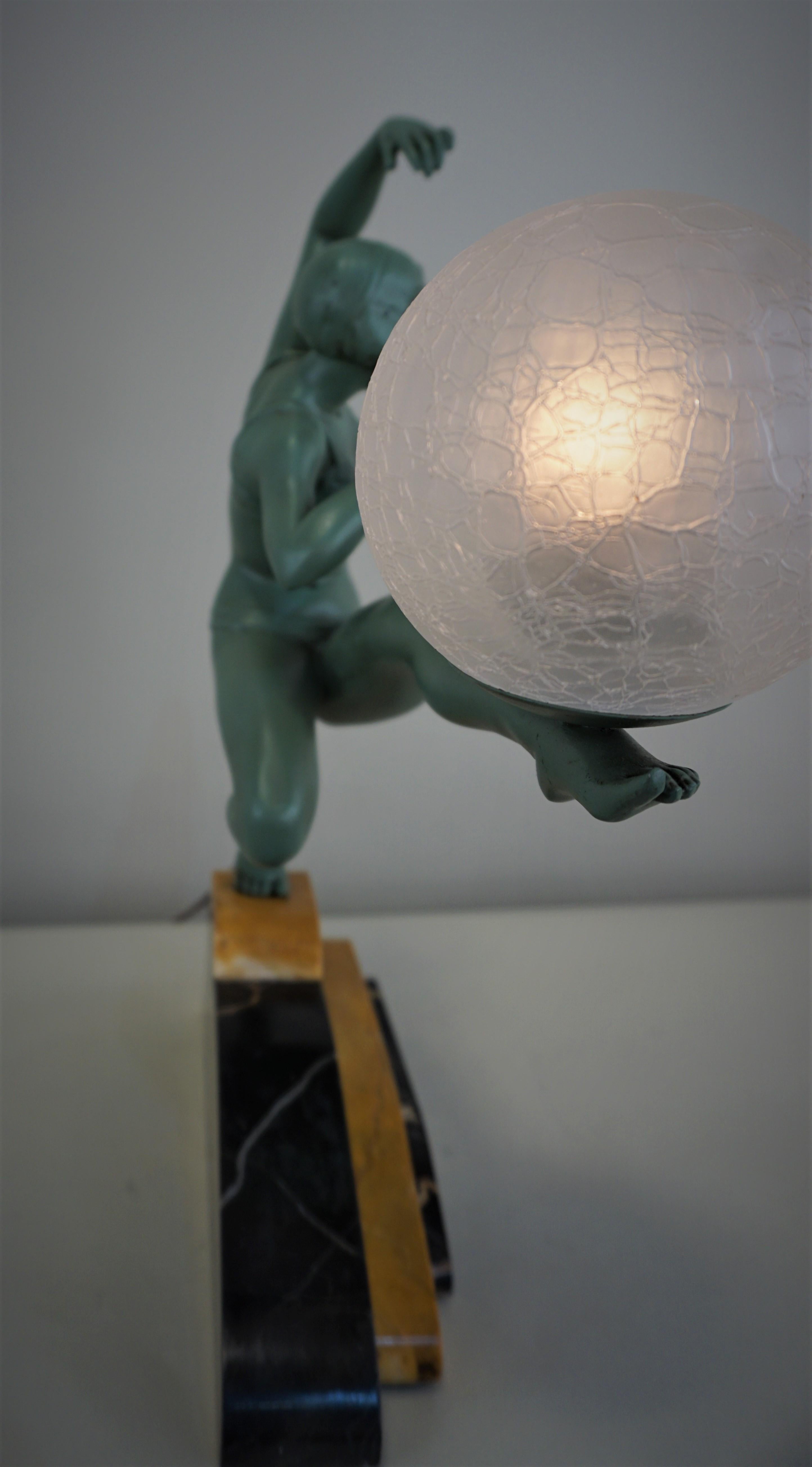 Mid-20th Century Van De Voorde Great 1930s French Art Deco Table Lamp
