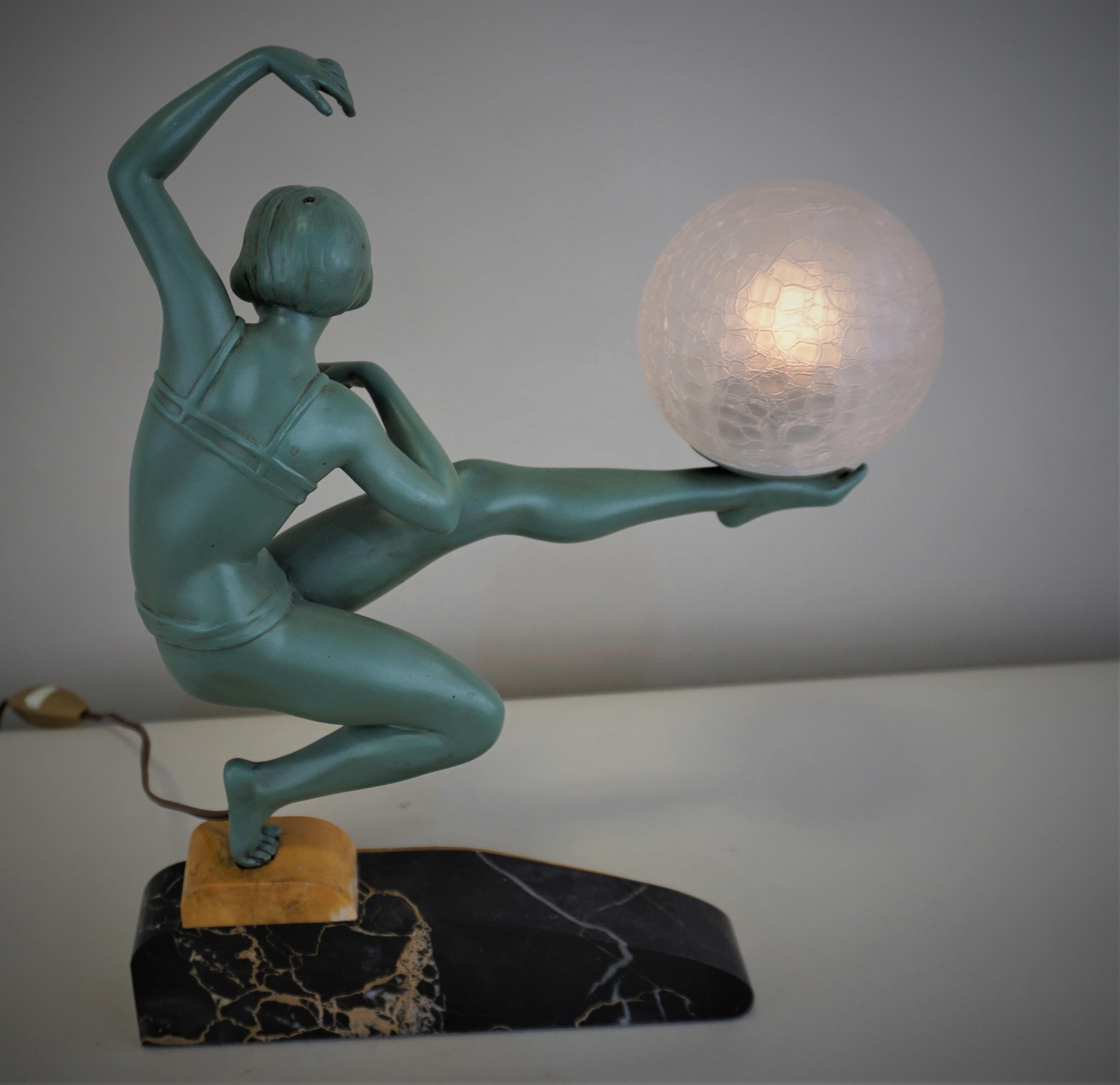 Van De Voorde Great 1930s French Art Deco Table Lamp 2