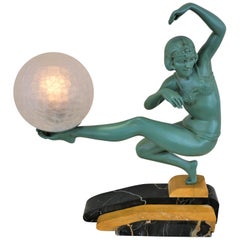 Van De Voorde Grande lampe de table Art Déco française des années 1930