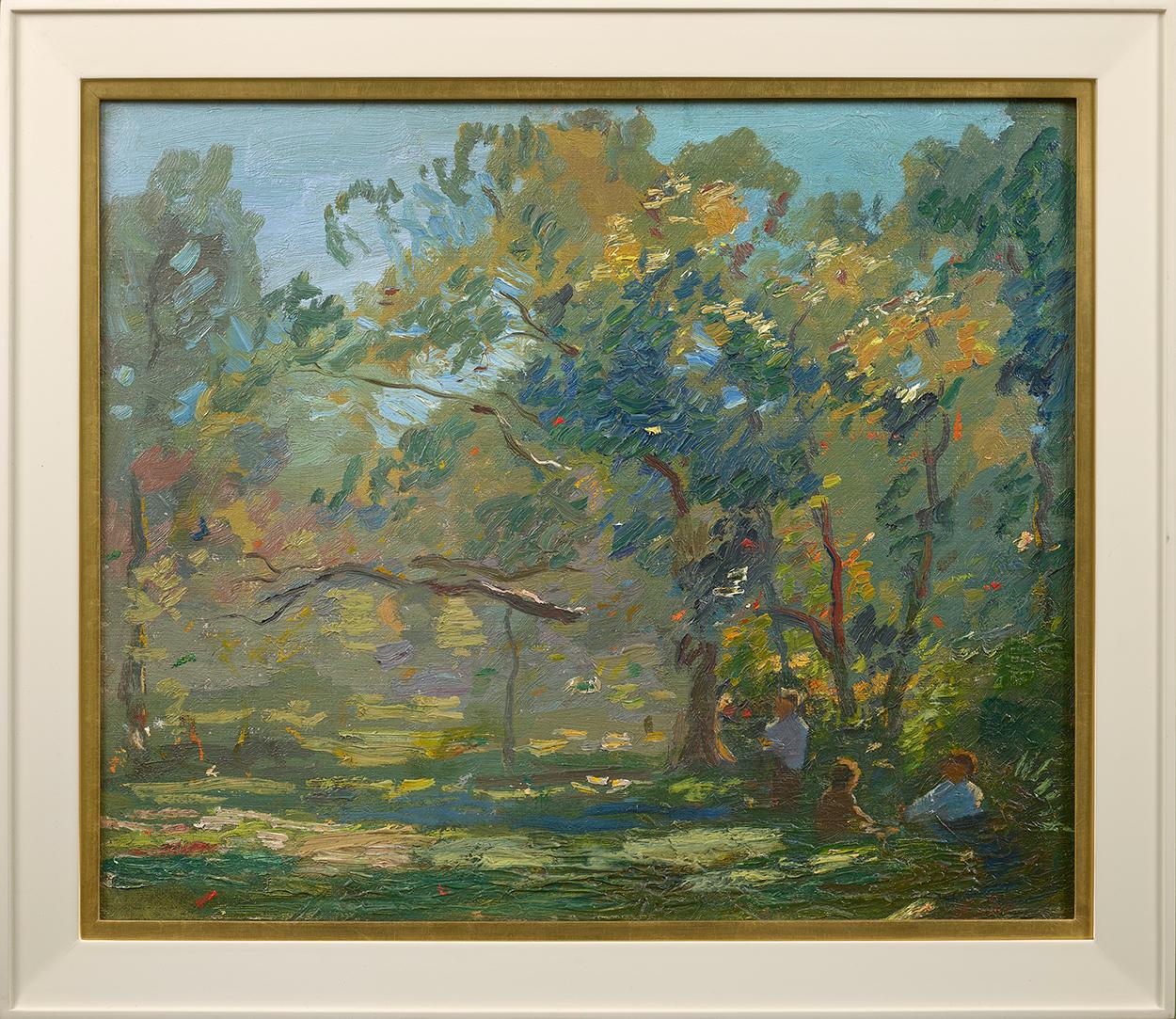 Paesaggio con i bambini - Painting di Van Dearing Perrine 