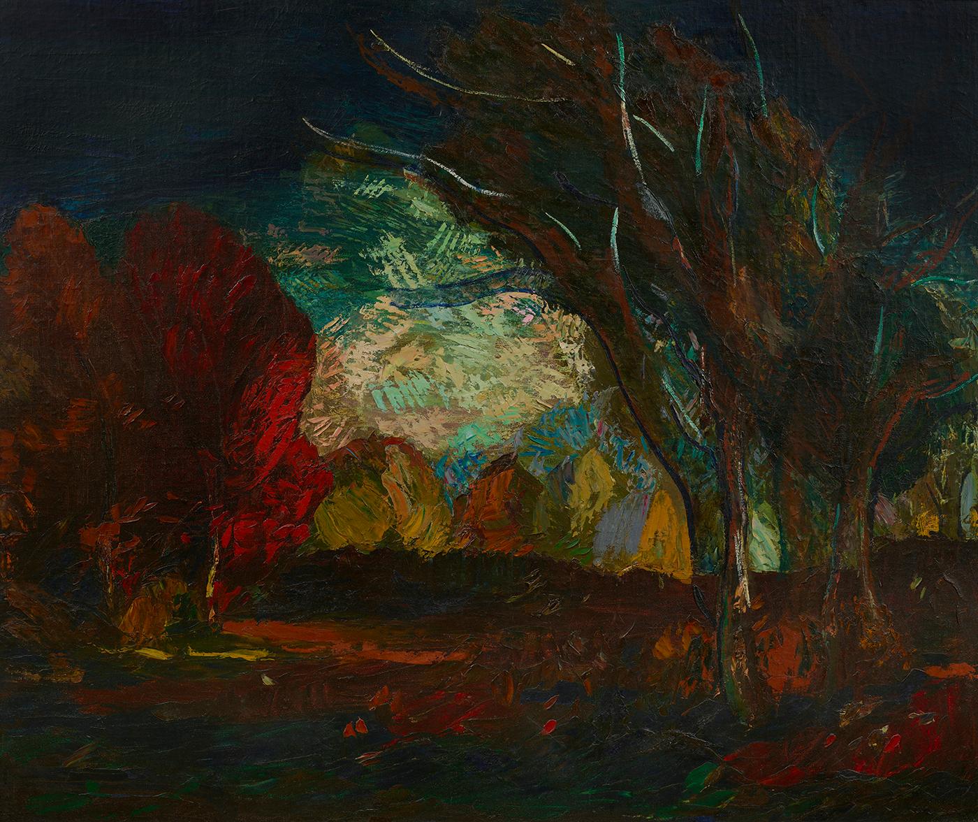 Van Dearing Perrine  Landscape Painting - Tempestuous Fall