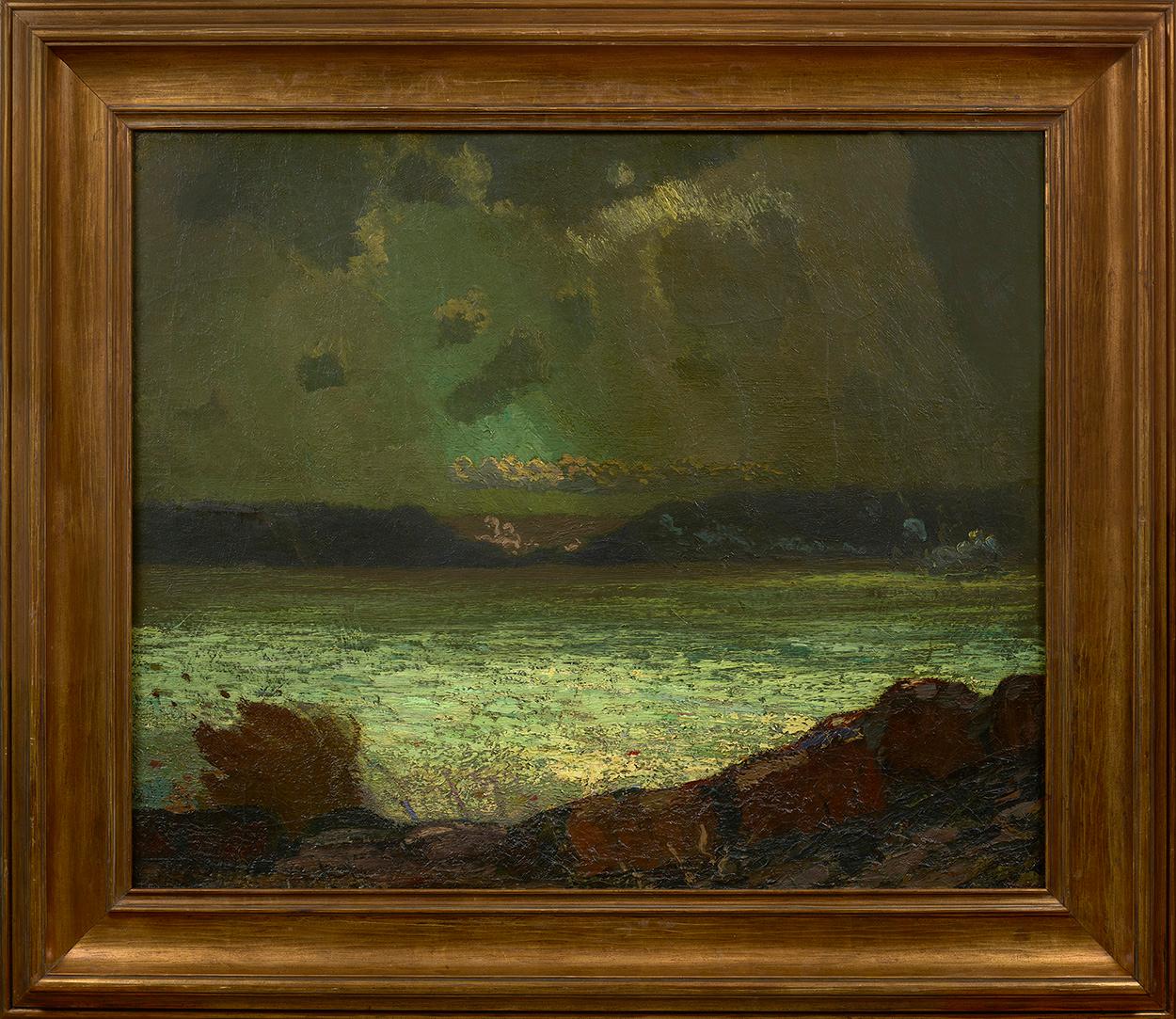 Hudson Storm, 1906 - Painting by Van Dearing Perrine