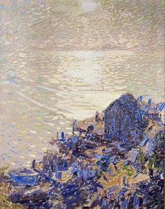 Van Dearing Perrine Impressionist Oil Painting, Dappled Light on the Ocean