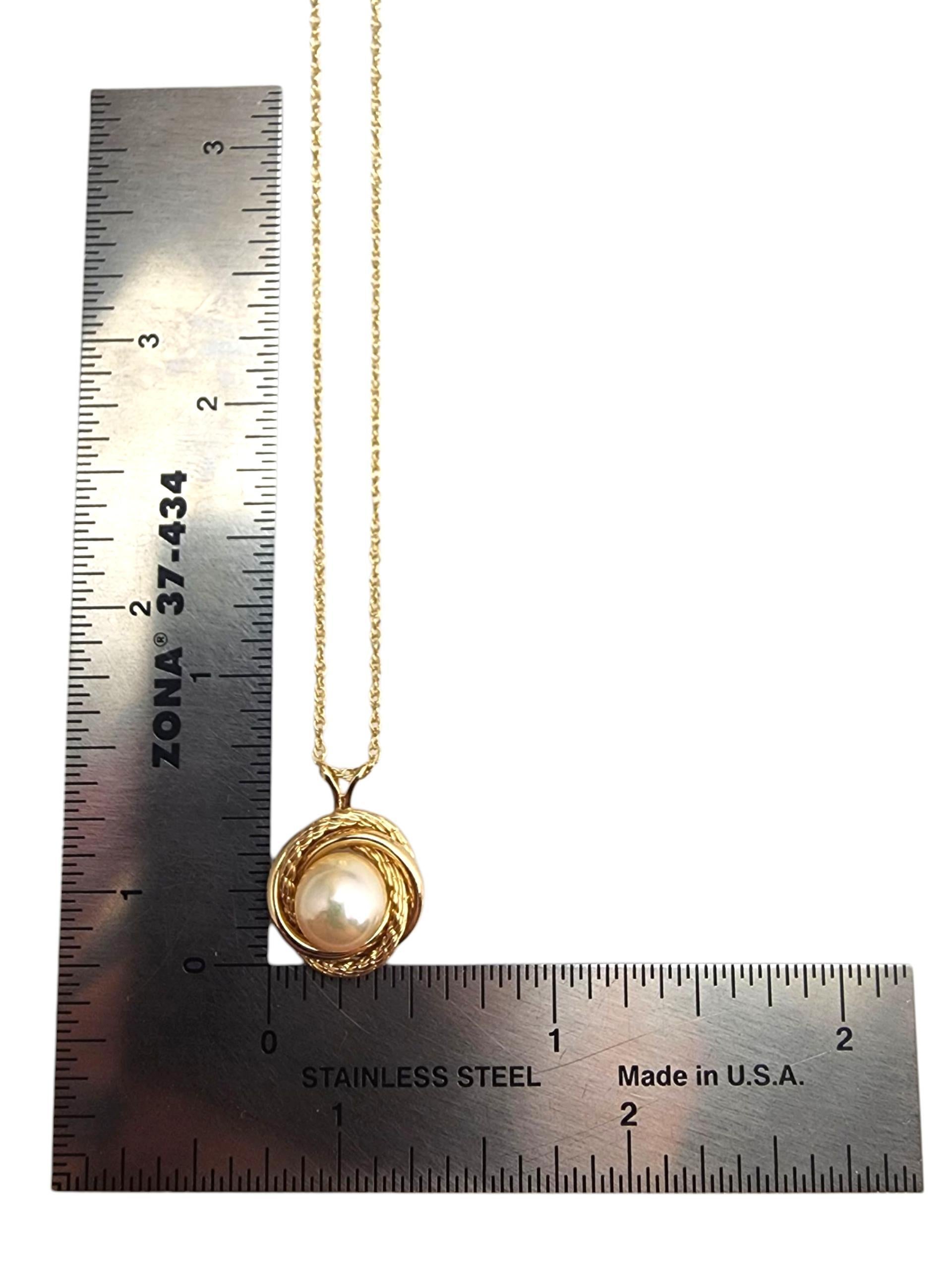 Van Dell 14K Gelbgold Perlenkette mit Anhänger #22844 im Angebot 9